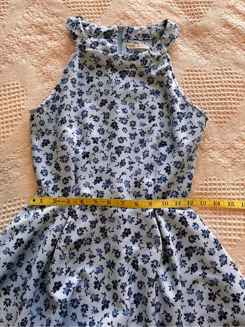Copper Key Sleeveless Fit and Flare Dress Blue Floral Women’s Sz XS - Picture 6 of 10